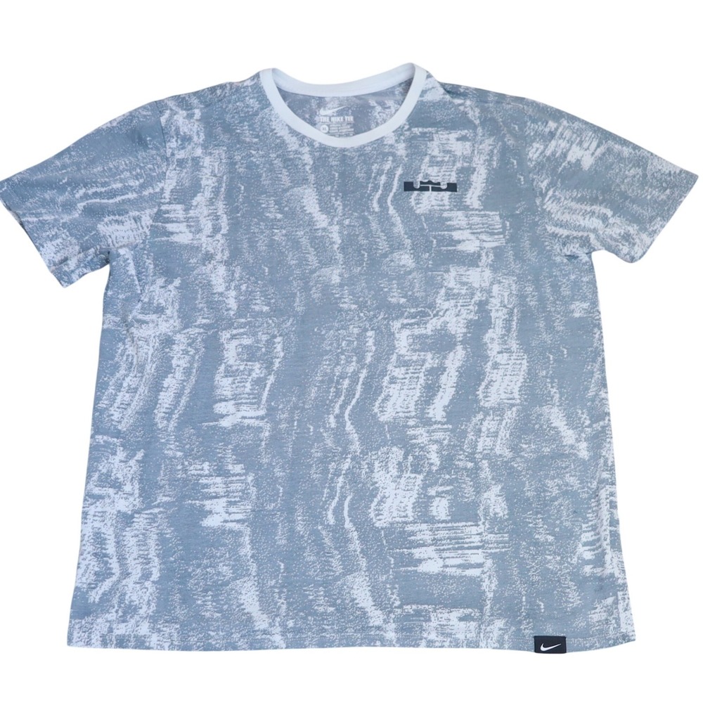 Nike LeBron James Witness T-Shirt Mens XL‎ Gray White Dri-FIT Graphic 806749-100